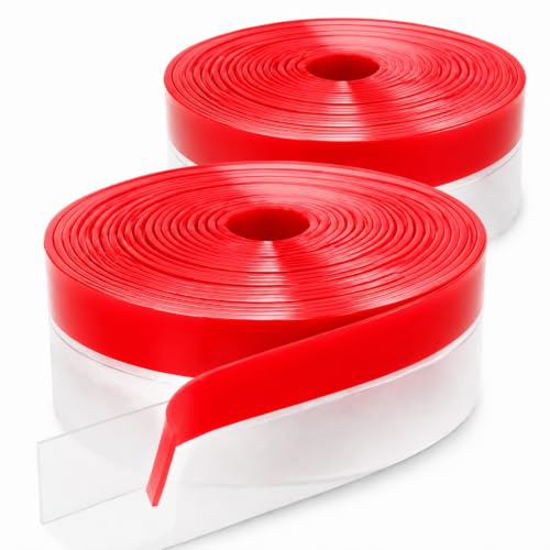 Brandzini Clear Weather Stripping Seal Strip for Doors and Windows - Draft Stopper for Frames, Glass & Gaps | Transparent Silicone Insulation Seal (35mm Wide, 10M / 33Ft Total, 2-Pack)