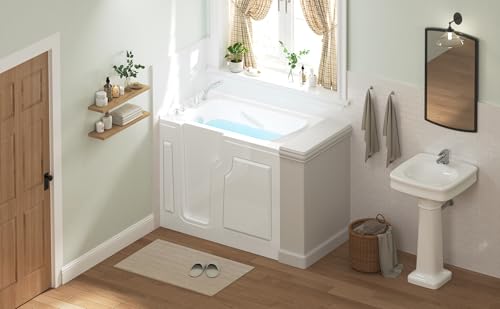 FerdY Floridian 52" x 30" Walk-in Bathtub with Left-Side Door Opening and Quick Fill and Drain System, Rectangular Soaking Bathtub in White - Image 3