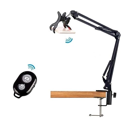 Overhead Video Stand Phone Mount with Bluetooth Remote Shutter for Baking Crafting Demo Drawing Sketching Recording,Live Streaming,Online Teaching 33'' - Acetaken