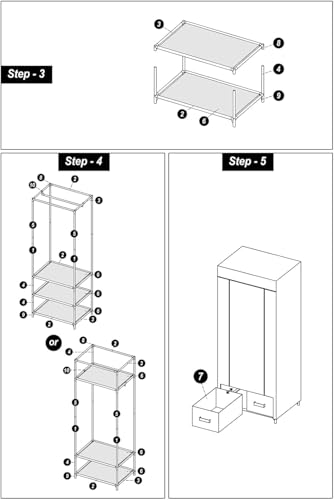 Portable Wardrobe Closets Wardrobe Foldable Fabric Clothes Closet Wardrobe Storage Organizer for Home Bedroom Furniture Three size options (blue) Wardrobe Storage Closet (Size : 103x45x170cm) 6 Portable Wardrobe Closets Wardrobe Foldable Fabric Clothes Closet Wardrobe Storage Organizer for Home Bedroom Furniture Three size options (blue) Wardrobe Storage Closet (Size : 103x45x170cm) - Image 6