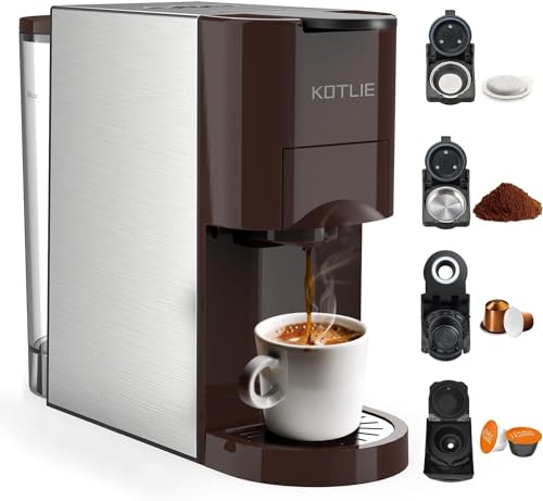 19 Bar Expreso 4 en 1 Cafetera de Capsulas para Dolce Gusto/Nespresso Original/Starbucks/Ground/ESE Pods(44mm) AC-513K