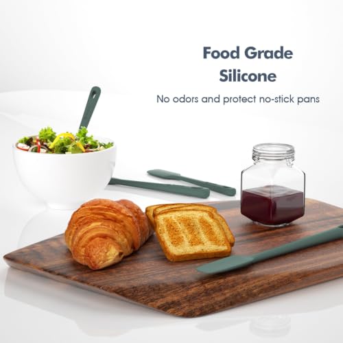 Image of ChefAide 4 Pieces Silicone Spatula Set, Food Grade Rubber Spatula, Upgrade Strong Handle with Ergonomic Grip, Heat Resistant for Nonstick Cookware, Cooking