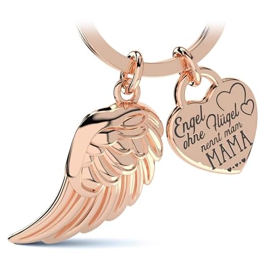 LANOLU Schlüsselanhänger Mama, Anhänger beste Mama Schlüsselanhänger, Geschenk für Mutter zum Muttertag, Geburtstagsgeschenk für Mütter, Engel ohne Flügel nennt man Mama
