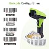 Barcode Scanner Wireless, 1D CCD Automatic Bar Code Scanner with 1.8 Inch Display Screen, Rechargeable Handhold Barcode Reader with 2.4G Receiver & USB Wired Plug and Play (Green)
