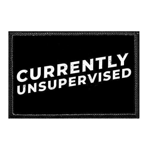 Currently Unsupervised | Hook and Loop Attach for Hats, Jeans, Vest, Coat | 2x3 in | by Pull Patch