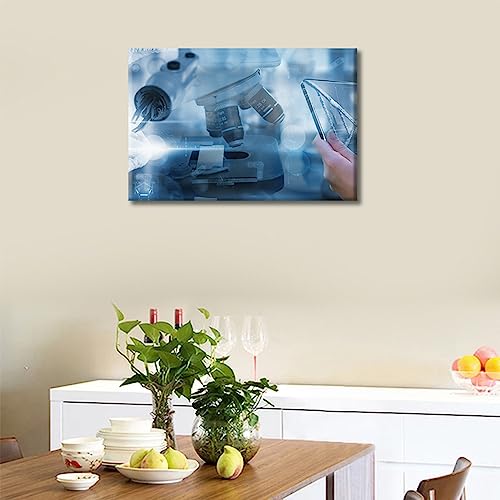 Image of TUMOVO 1 Panel Poster Future Smart Medical Technology Concept Wall Art Medicine Concept Pictures Wall Decor for Living Room Medical Wall Decor for Bedroom Framed Ready to Hang (12 inch Wx18 H)
