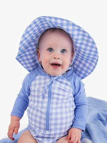 Image of RuffleButts Baby-Girls Sun Hat Floppy Wide Brim UPF 50+ - Baby Sun Hat with Sun Protection