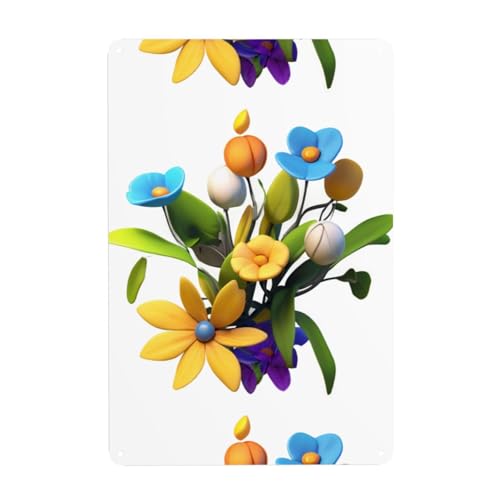 YYHHAOFA Unbloomed buds Stampe Pittura decorativa in latta 20,3 x 30,5 cm Realizzato in banda stagnata, resistente all'usura e durevole