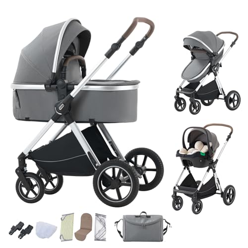 BEBBY Stroller 3-in-1 Baby 3 in 1 with Seat with Foldable Alumini...
