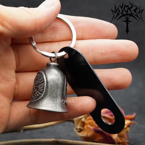 Angel Wing Knight Bell Letters USA Motorcycle Bike Riding Guardian Bell - Never Ride Faster Than Your Angel Can Fly, Gold, Medium