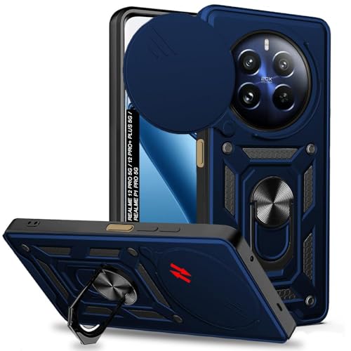 Image of Luxe Back Cover for Realme P2 Pro 5G | D10 Tough Armor | Sliding Camera Shield | 360 Protection | Kickstand Ring Holder | Military-Grade Shockproof Bumper