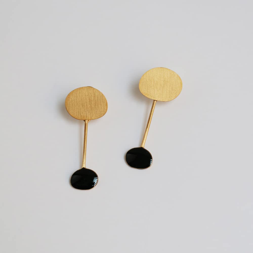 PENDIENTES DORADOS MIRÓ JEWELRY | Diseñado por Joidart | Colección Miró | Metal con baño de oro de 24 K