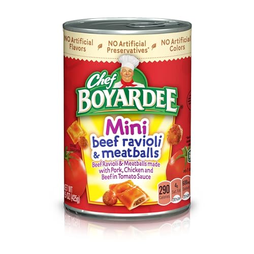 Mini Beef Ravioli and Meatballs Canned Pasta 15 Oz Cans (Pack of 12) image 2