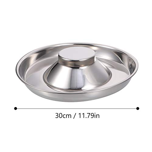 TEHAUX Tigela de alimentação lenta para cachorro em aço inoxidável Tigela de alimentação de metal pa