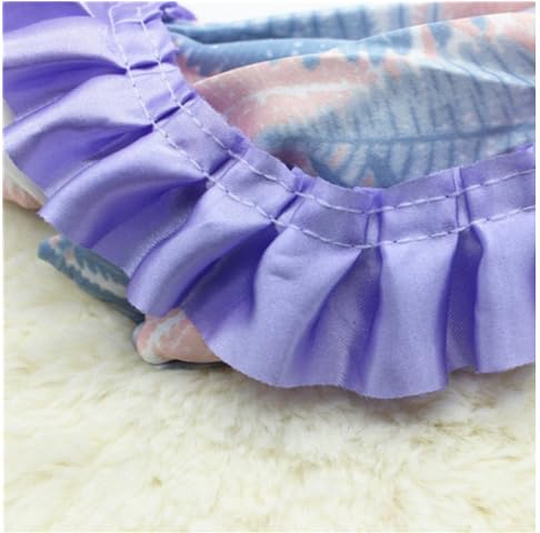 5 Yard 1.57" Satin Ruffle Pleated Trim, Purple Gathered Ruffle Edge Ribbons