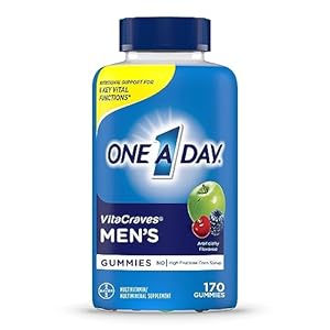One A Day Mens Multivitamins Gummies â Multivitamin for Men with Vitamin D, Zinc, Folic Acid, Chewable Vitamin Gummies, Physical Energy Support 170 Count
