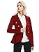 Cekaso Women's Peplum Blazer One Button Crop Frill Ruffle Hem High Low Work Blazer, Red, USsize M=Tagsize L