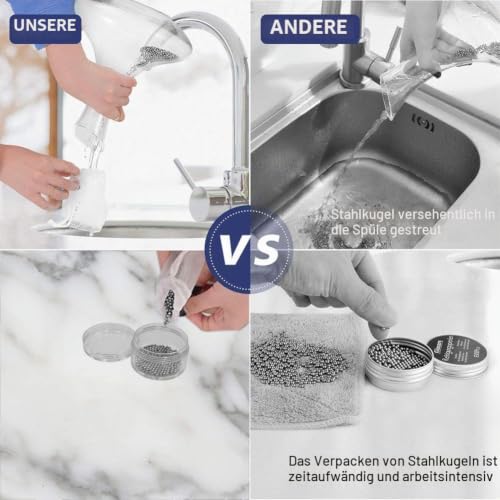 HONZUEN Reinigungsperlen für Flaschen Edelstahl 2000 Stück – Ansicht 3