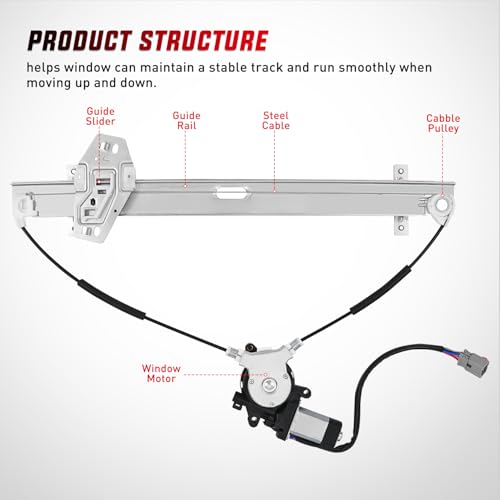 Image of Nilight Power Window Regulator with Motor Assembly Replacement for Honda Pilot 2003 2004 2005 2006 2007 2008, Front Driver Side, 748-129