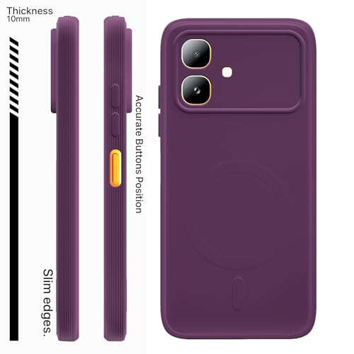 Image of Pikkme Back Cover for Infinix Smart 20 Soft Matte Silicone Mag-Safe Design (Mag-Safe Not Support) Camera Protection | Slim Fit Bumper Cover (Purple)