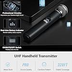 Phenyx Pro Wireless Microphone System, Dual Wireless Mics,w/ 2 Handhelds, Auto Scan,2x100 UHF Frequencies,328ft Range,Dynamic Microphone for Singing, Karaoke, Church(PTU-71-2H) - Image 4
