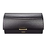 Tower Empire Roll Top Bread Bin, Stainless Steel, Black and Brass, One Size