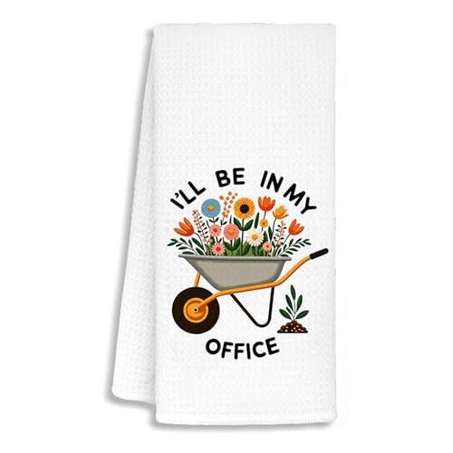 SJDFCSA Funny Gardener Gardening Kitchen Towels, Plant Lover Mom Lady Gifts Dish Towels for Kitchen Drying, Gardener Gifts for Women Hand Towels for Bathroom, 16x24 in