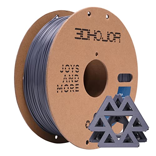 PLA Filament 1.75mm Grey,3D Printing Filament,1kg Cardboard Spool (2.2lbs), Fit Most FDM 3D Printer,Dimensional Accuracy +/- 0.03 mm,Odor Free, Clog Free, No Brittle Filaments