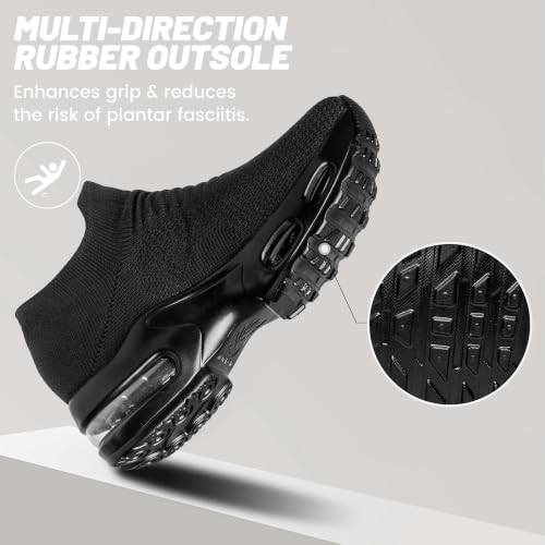 Image of YHOON Women's Walking Shoes Slip-On - Comfortable Work Shoes for Standing All Day, Breathable Air Cushion Nursing Sneakers