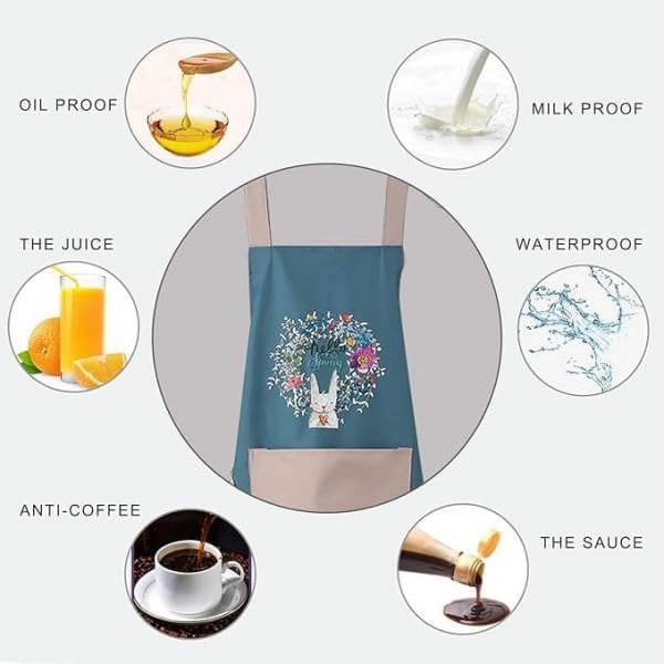 Image of VELVERI 1PACK Waterproof Kitchen Apron for Women and Men | Hand-Wiping Towel Panels with Large Front Pocket | Oil-Proof, Wear-Resistant Cooking Apron for Chefs, Bakers, Home Kitchen