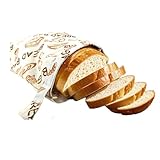 1pcs Reusable Beeswax Food Wraps Bread Bags for Homemade Bread Loaf, Food Storage Containers, Organic Cotton XL Sourdough Beeswax Bread Bag Supplies Sandwich Wrapper, Sustainable, Fresh Keeping
