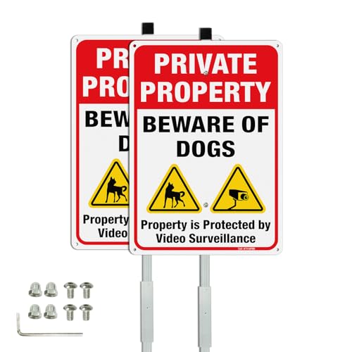 Panneaux Private Property anti-intrusion pour propriété | Lot de 2 avec piquet