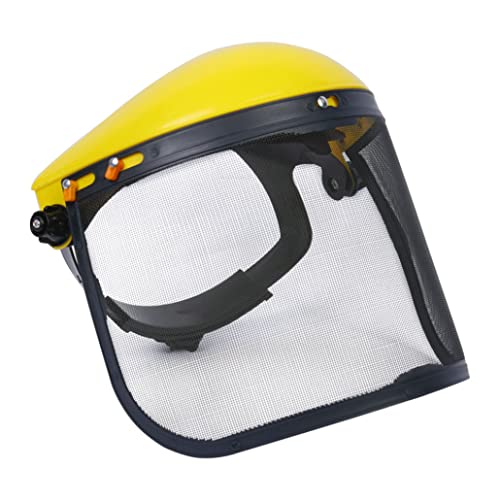 Visera De Seguridad De Malla Casco De Protección De Protección De Cara Completa Protector De Cejas Cortacésped Protección Facial Cortacésped Casco Protector Para Cortacésped Forestal Amarillo