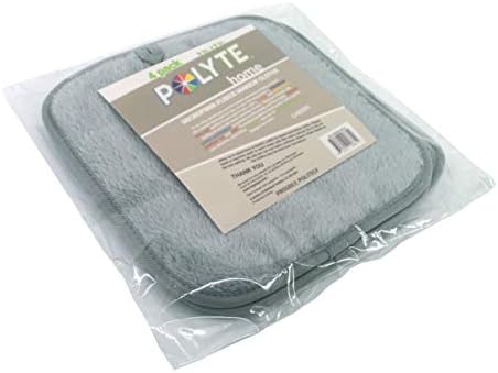 Polyte Premium Hypoallergenic Chemical Free Microfibre Fleece Makeup Remover and Facial Cleansing Cloth (20x20 cm, 4 Gray Cloths)