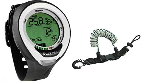 Dolce e salata impostazioni MARES Puck Pro computer da polso, Back/White w/Lanyard Coil
