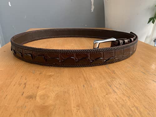 Dark brown genuine Alligator leather unjointed belts buckle for men, real crocodile skin Men's belts, strap width 1.57"4