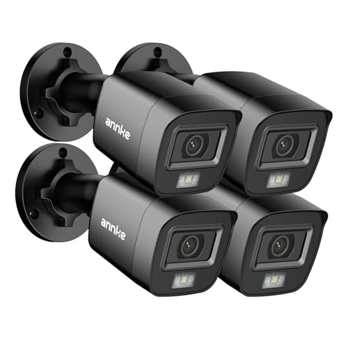ANNKE Outdoor Security Camera, 4-pack 1080p HD CCTV Bullet Camera for Surveillance System, Color Night Vision, 1920TVL, IP67 Waterproof, 3.6mm Lens