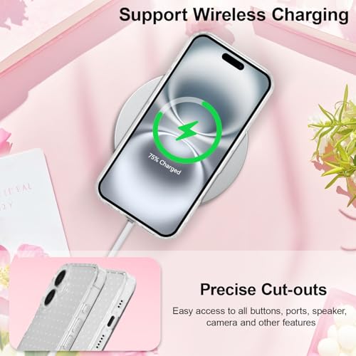 Coque iPhone 16 Plus QLTYPRI silicone transparent à pois - 4