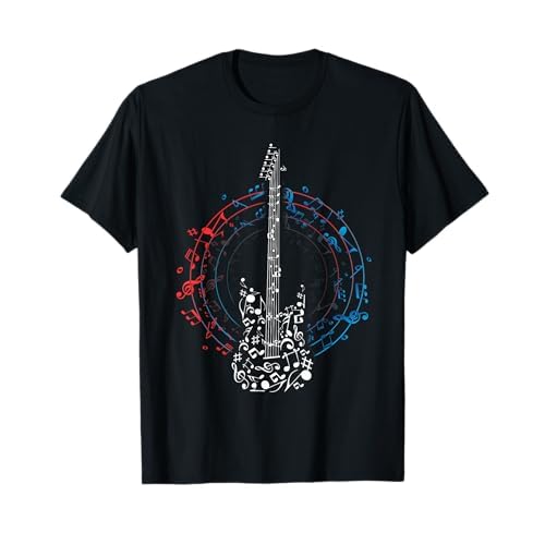 Notenschlüssel Musiknoten Gitarrenspieler Geschenk Gitarre T-Shirt