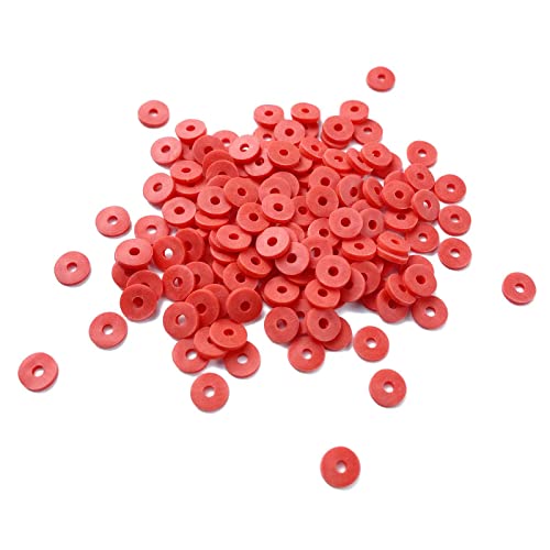 2000pcs Heishi Vinyl Beads Flat Round Polymer Clay Spacer Beads for Making Bracelet Necklace Earring Accessories DIY Handmade Craft(Red, 6mm)