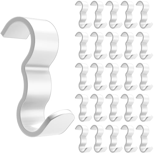 Image of 25 Pack Molding Hooks,Steel Picture Rail Hangers Hooks,Wide Picture Rail Molding Hooks (White)