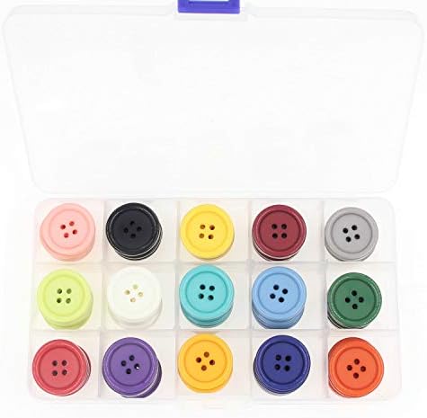 Leekayer 0.5 Inch Resin Buttons - 12.5mm Lake Green Round Flatback 4-Hole Sewing Buttons, 400 Pcs