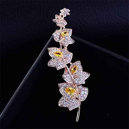 Broche de costume en métal plaqué or pour femme - Épingle à revers élégante