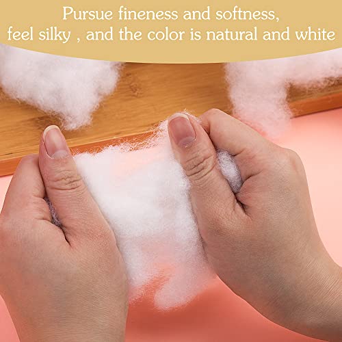 Image of BUTUZE 400g /14.1oz Polyfill Stuffing Fiber Fill, (2.1oz-4.4lb) White Premium Fiberfill Stuffing for Craft, High Resilience Crochet Stuffing, Stuffing for Stuffed Animals, Cotton Batting, Recyclable