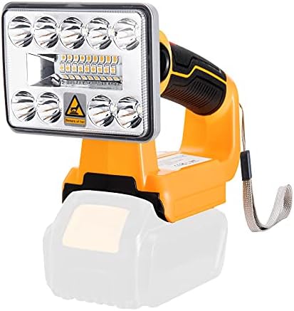 Hiesuan Work Light LED Tool Light 9W 1000LM Cordless Rechargeable Flood Light Handheld Flashlight Compatible with Dewalt 20V Max Lithium ion Battery DCB207 DCB204 DCB203