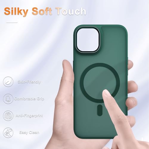 Image of for iPhone 14 Case, iPhone 13 Case, Matte Magnetic Case, Dark Green