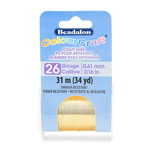 Fil de cuivre doré 26Ga souple et résistant Beadalon pour tressage et maillage de perles