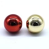 Arcity アーケードジョイスティックボールトップ クロームハンドル ロッカー ラウンドヘッド アーケードファイティングジョイスティックゲーム DIYパーツキット 交換用 M6 レッドとゴールド 丈夫