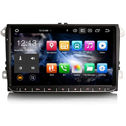 Erisin 9' 8-Core 4GB RAM 64GB ROM Android 11 Radio Coche Bluetooth GPS para VW Tiguan Polo Passat B6 T5 Multivan Touran Golf 5/6 Seat Navegación Carplay Android Auto WiFi Estéreo Dab+ RDS DVR TDT OBD2