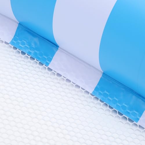 Matelas gonflable piscine rayé bleu ergonomique anti bascule - 5